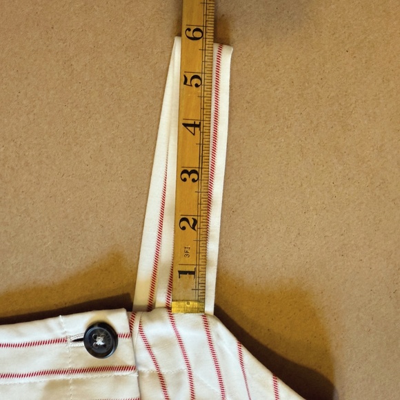 Tommy Hilfiger Dress Womens 4 Belted Cream Red Pinstripe Sheath Nautical Preppy - Picture 7 of 12